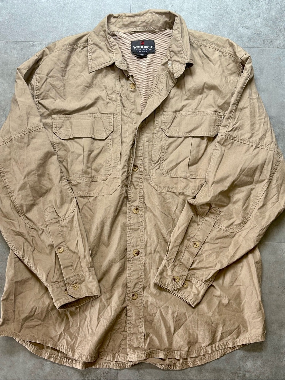 Woolrich Men's Beige/Tan Military Field Shirt Jacket